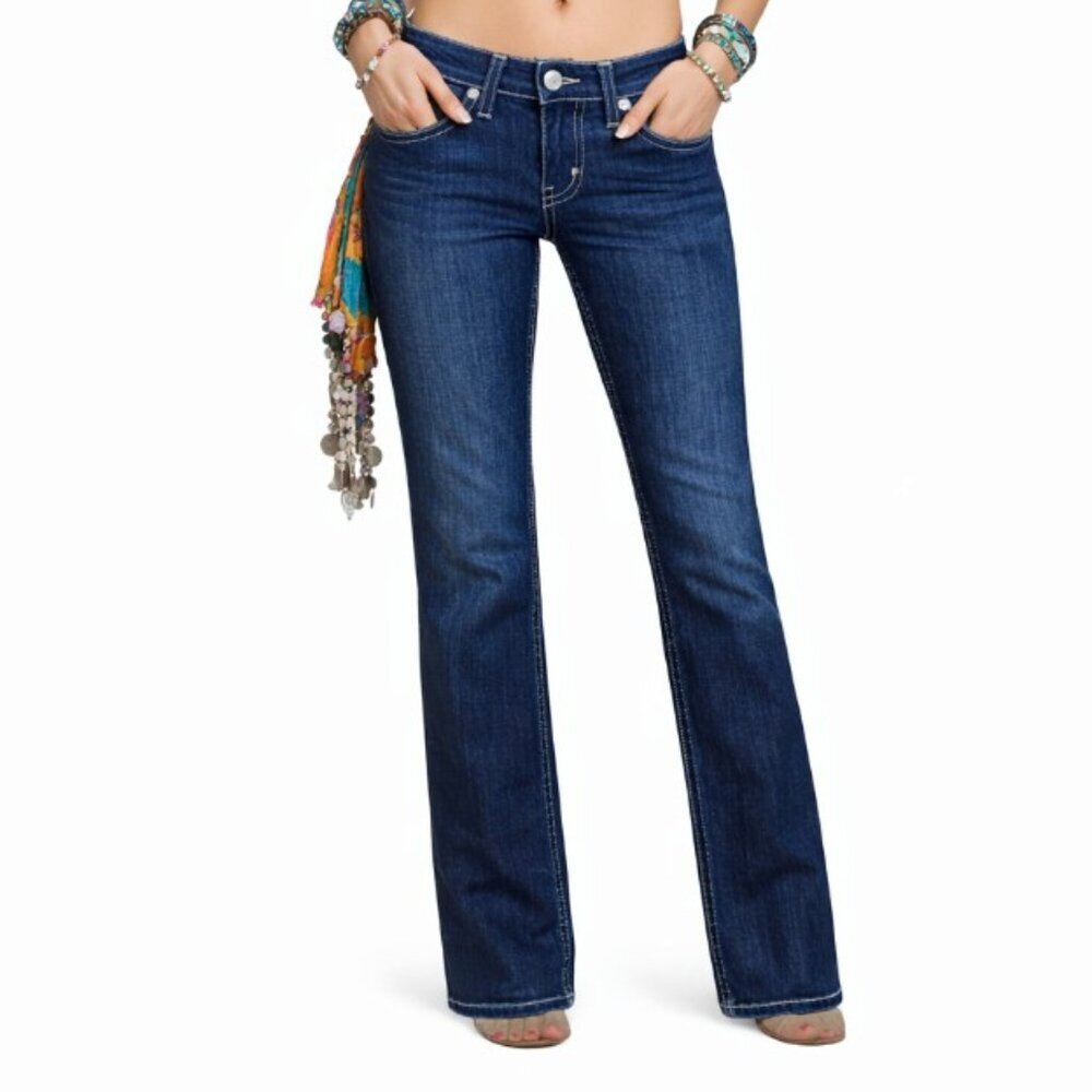 True Religion World Tour Joey Super T Memphis Blue Wash Denim Jeans, Size 29
